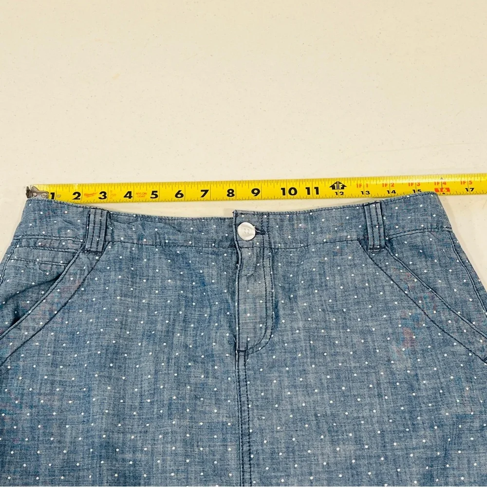 Tommy Hilfiger Blue White Polka Dot Light Denim Mini Skirt Women’s 8 Cotton - Picture 4 of 4